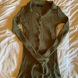 the cutest khaki knitted cardigan.